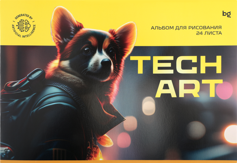 Альбом для рисования BG Techart 24 листа, А4, на скрепке, предпросмотр