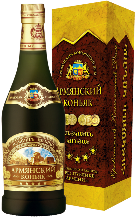 Коньяк АРМЯНСКИЙ Пять звезд ординарный 5 лет 40%, 0.5л, предпросмотр
