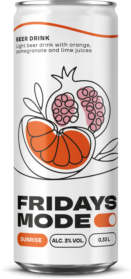 Напиток пивной FRIDAYS MODE Sunrise пастеризованный 3,5%, 0.33л, предпросмотр