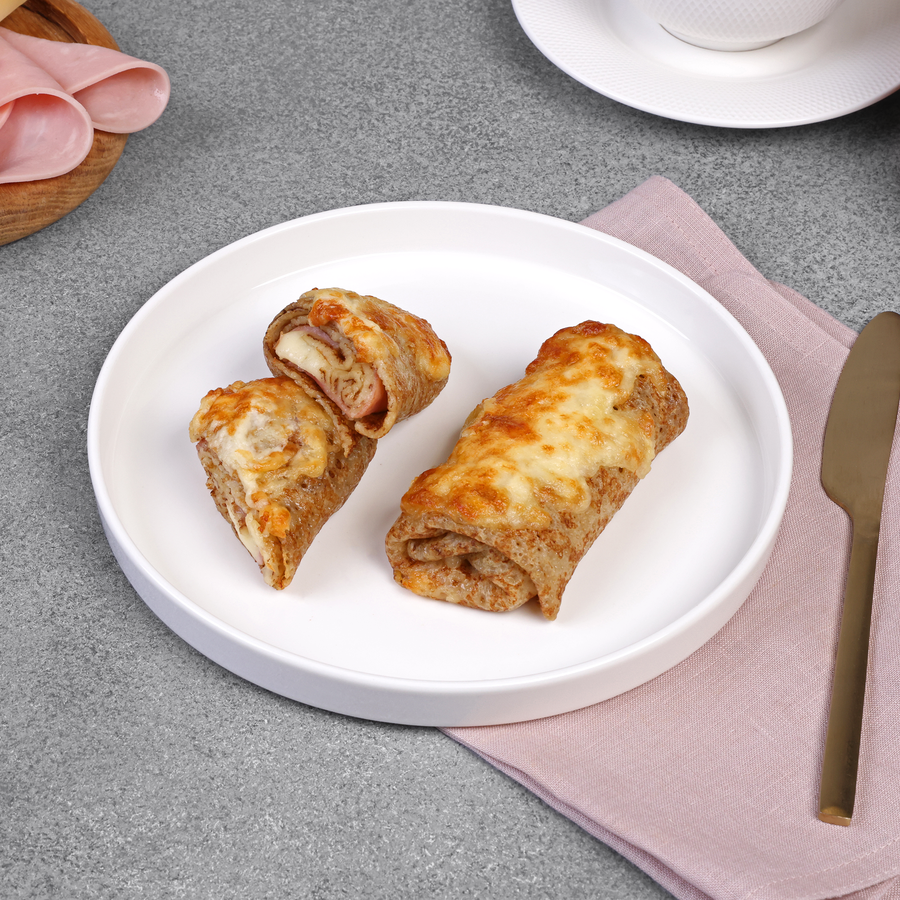 Блинчики запеченные с сыром и ветчиной, предпросмотр
