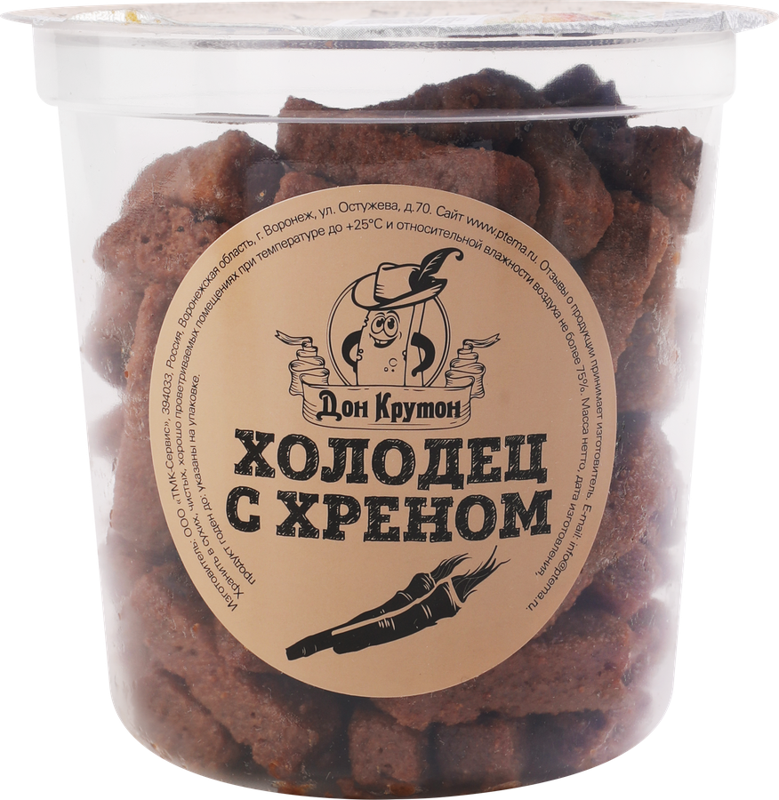Гренки ржано-пшеничные ДОН КРУТОН со вкусом холодца с хреном, 130г, предпросмотр