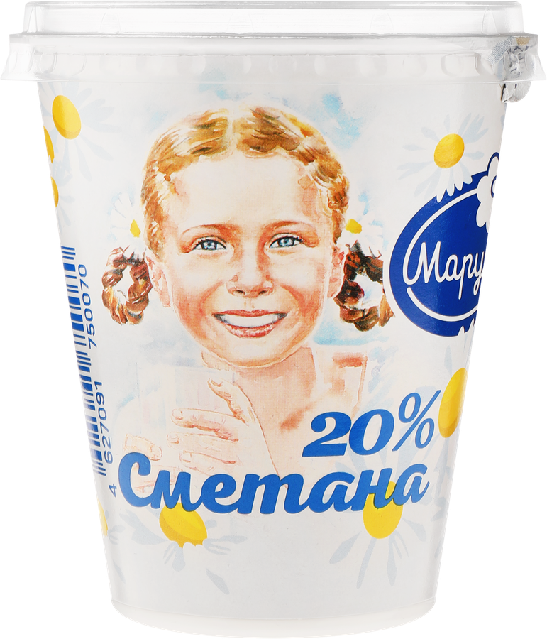 Сметана МАРУСЯ 20%, без змж, 300г, предпросмотр