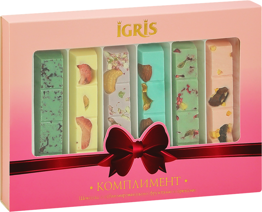 Шоколад IGRIS Комплимент, с сублимированными фруктами и орехами, 215г, предпросмотр