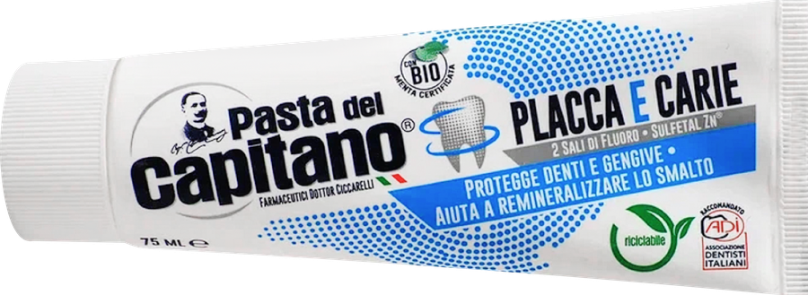 Зубная паста PASTA DEL CAPITANO Plaques&cavities Против налета и кариеса, 75мл, предпросмотр
