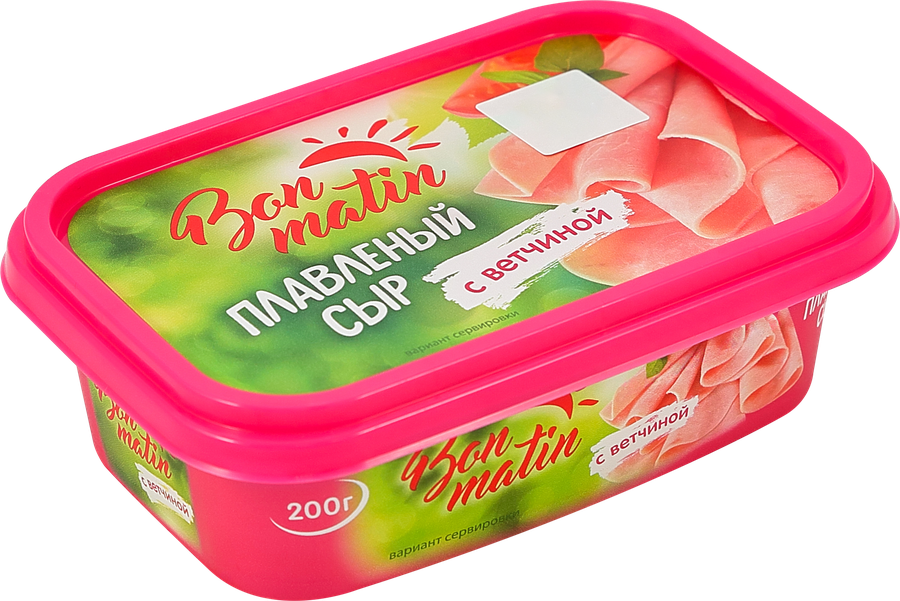 Сыр плавленый БОН МАТИН с ветчиной, без змж, 200г, предпросмотр