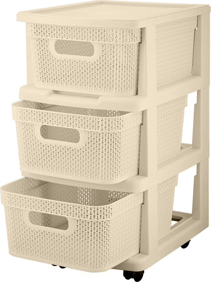 Комод KEEPLEX Ajur 37х30х56,3см, 3 секции, на колесиках, Арт. KL379522005, превью