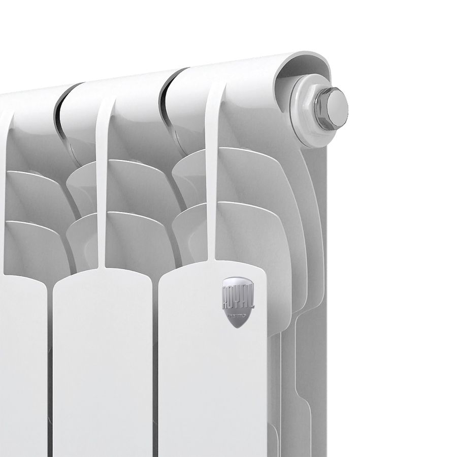 Радиатор секционный биметаллический Royal Thermo Revolution Bimetall 500 2.0 боковое подключение 8 секций, предпросмотр