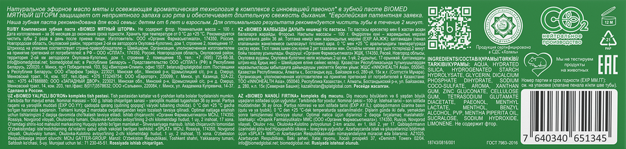 Зубная паста BIOMED Мятный шторм, 100г, предпросмотр