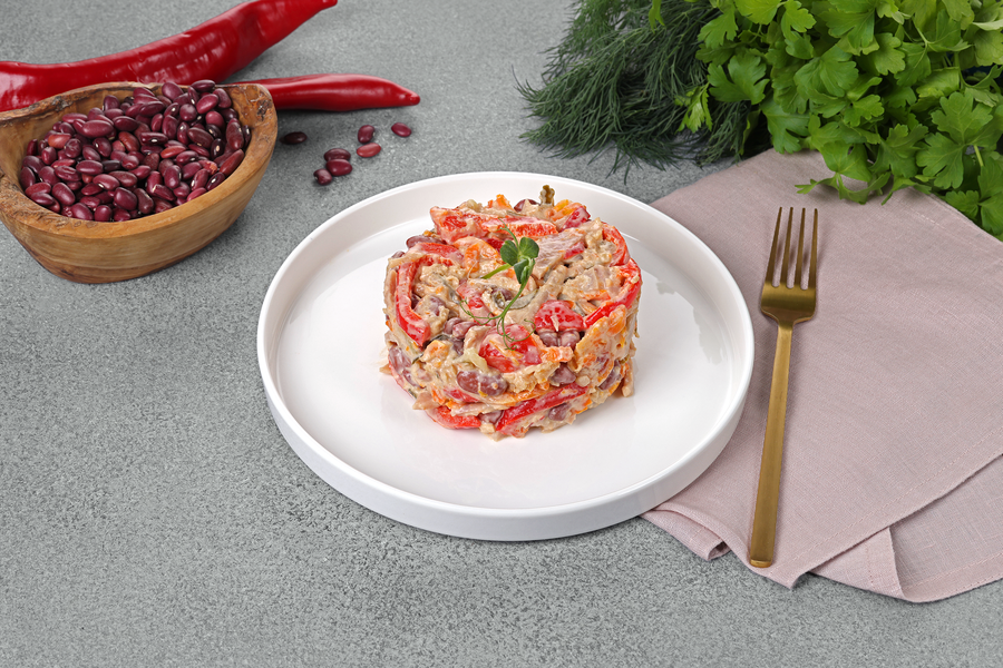 Салат ЛЕНТА FRESH Немецкий с ветчиной и жаренным луком, весовой, превью