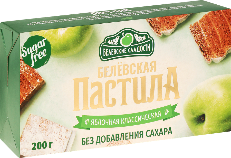 Пастила яблочная БЕЛЕВСКИЕ СЛАДОСТИ Классическая, без сахара, 200г, предпросмотр