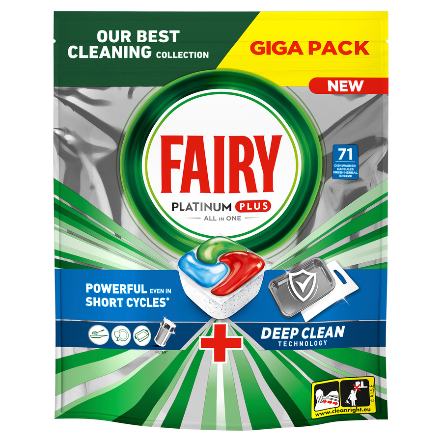 Средство для мытья посуды FAIRY Platinum Plus All in 1 для посудомоечных машин, в капсулах, 71шт, предпросмотр