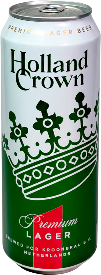 Пиво светлое HOLLAND CROWN Premium Lager Beer фильтрованное пастеризованное 4,7%, 0.5л, превью