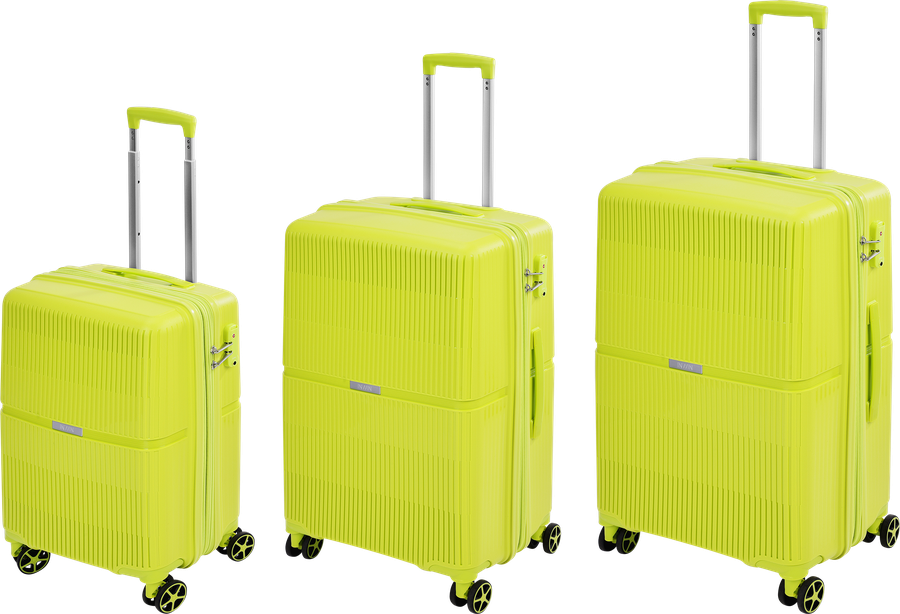 Набор чемоданов INWIN Trolley case 20", 24", 28", цвет лайм, Арт. MS-2713, 3шт, превью