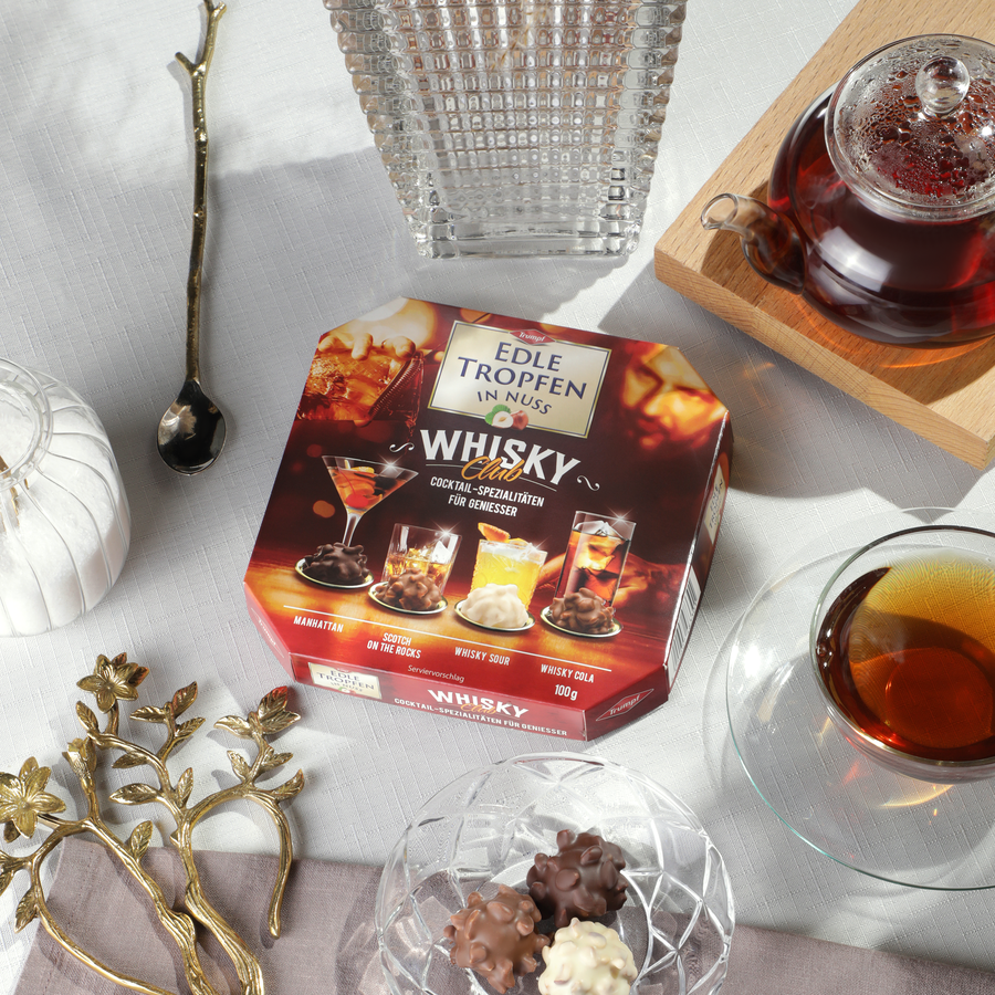 Конфеты шоколадные TRUMPF Edle Tropfen In Nuss Whisky Club, 100г, превью