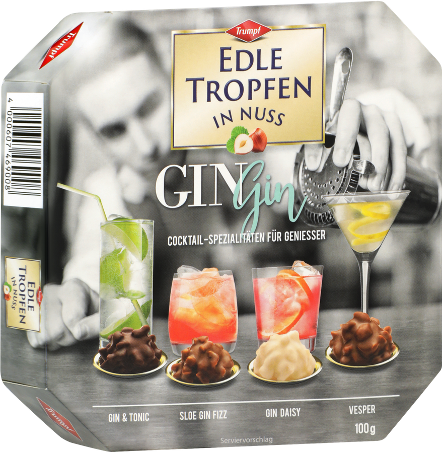 Конфеты шоколадные TRUMPF Edle Tropfen In Nuss Gin Edition, 100г, предпросмотр