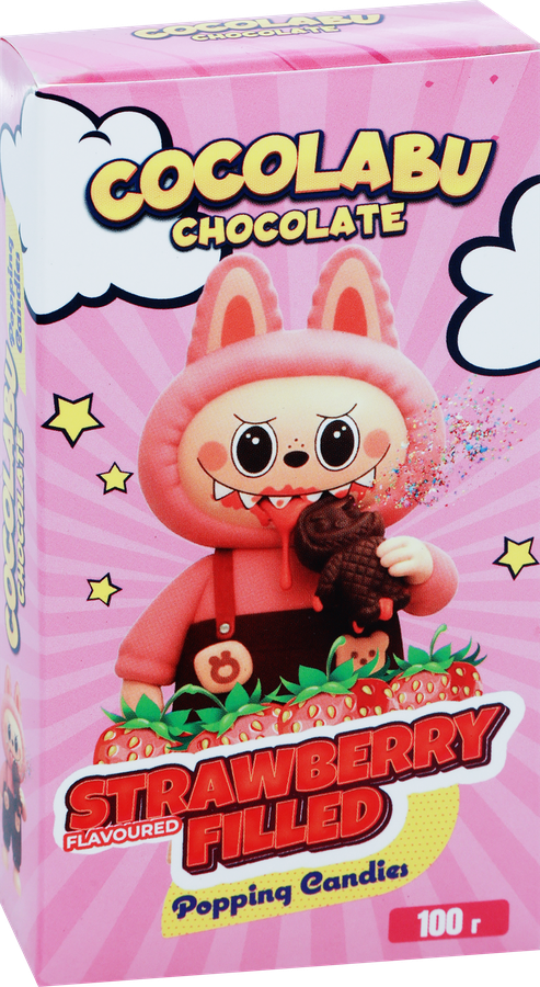 Шоколад молочный COCOLABU фигурный с начинкой со вкусом клубники, 100г, предпросмотр