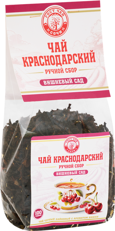 Чай черный КРАСНОДАРСКИЙ ГОСТ ЧАЙ РУЧНОЙ СБОР Вишневый сад, 100г, превью