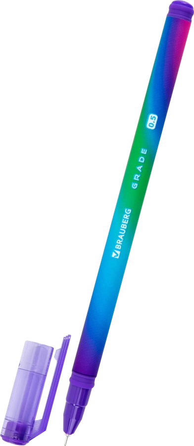 Ручка гелевая BRAUBERG Grade Neon, черный, предпросмотр