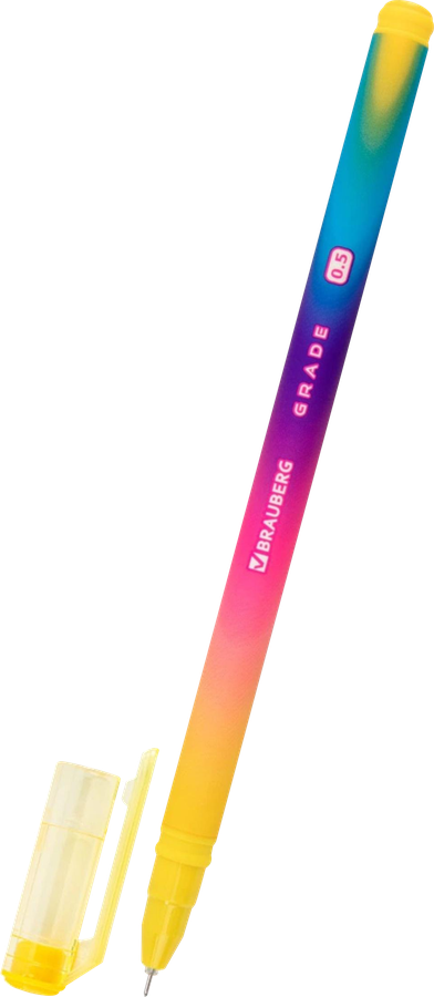 Ручка гелевая BRAUBERG Grade Neon, черный, превью