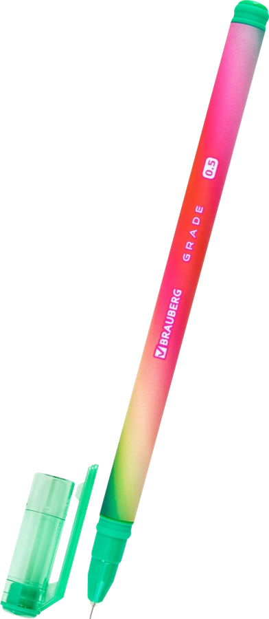 Ручка гелевая BRAUBERG Grade Neon, черный, превью