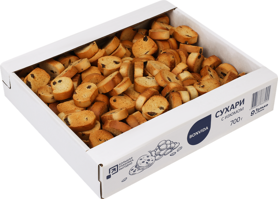 Сухари BONVIDA с изюмом, 700г, предпросмотр