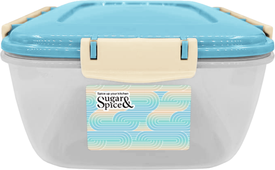 Контейнер для продуктов SUGAR&SPICE Barberry,&nbsp;герметичный,&nbsp;прямоугольный,&nbsp;голубой, 1.8л, предпросмотр