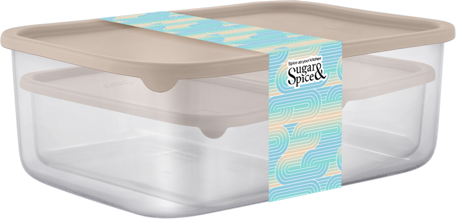 Контейнер для продуктов SUGAR&SPICE Vanilla,&nbsp;с&nbsp;гибкой&nbsp;крышкой, 4.5л, 1лх2шт, Арт. SE1678_Л, 3шт, превью