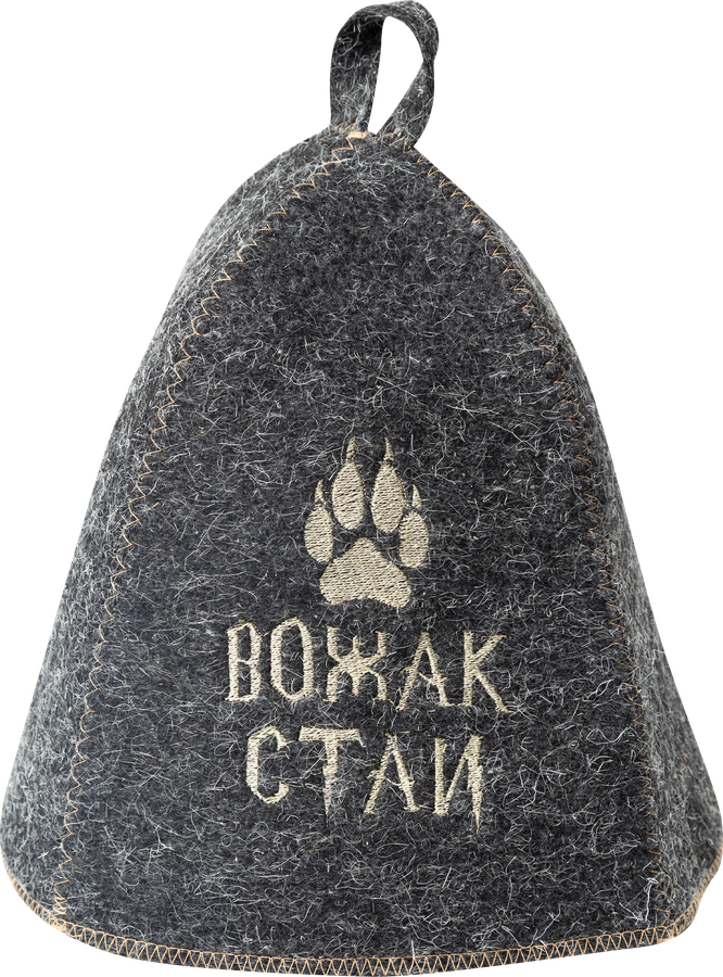 Набор для бани и сауны ГЛАВБАНЯ Вожак стаи, шапка с вышивкой, рукавица и коврик, Арт. Б16101Л, предпросмотр