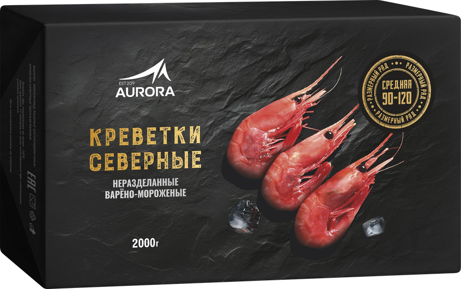 Креветки северные замороженные AURORA 90/120, 2кг, превью