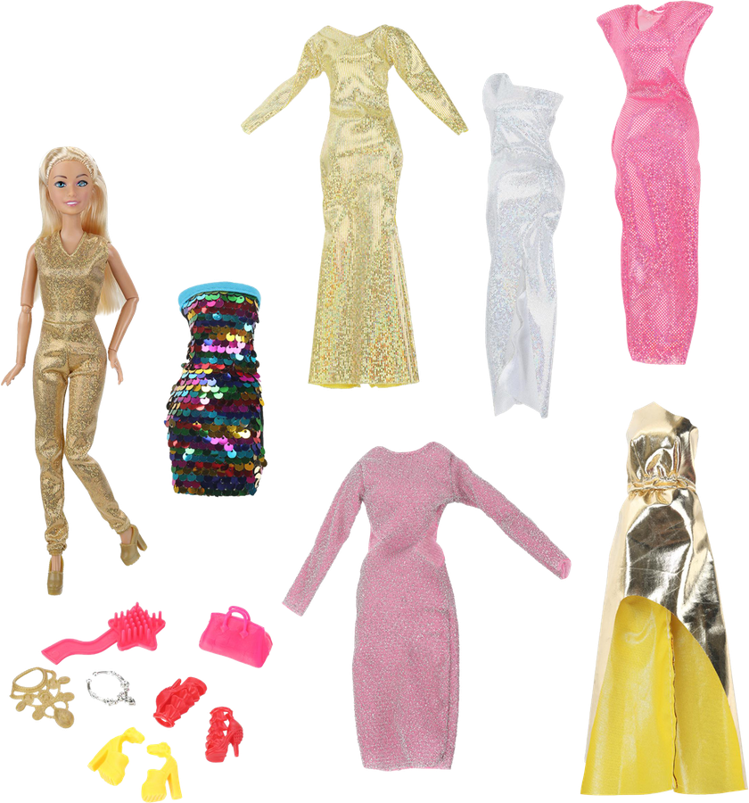 Кукла КАРАПУЗ София, руки и ноги сгибаются, 6 комплектов одежды, 29см, Арт. 395558/392517, предпросмотр