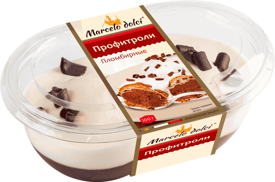 Пирожное MARCELO DOLCE Профитроли пломбирные, 100г, превью