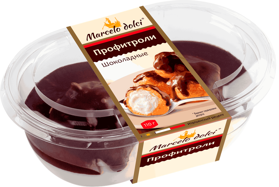 Пирожное MARCELO DOLCE Профитроли шоколадные, 110г, предпросмотр