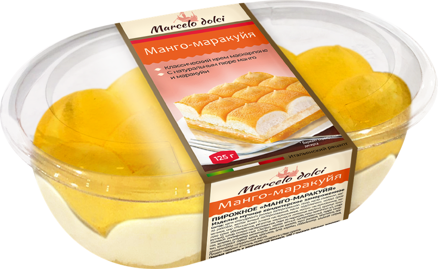 Пирожное MARCELO DOLCE Манго-маракуйя, 125г, превью