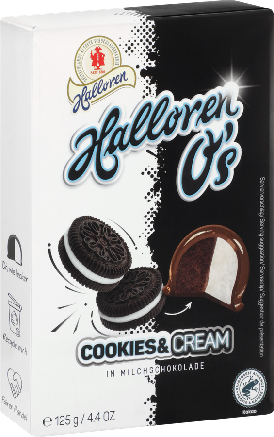 Конфеты шоколадные HALLOREN Cookies & Cream, 125г, предпросмотр