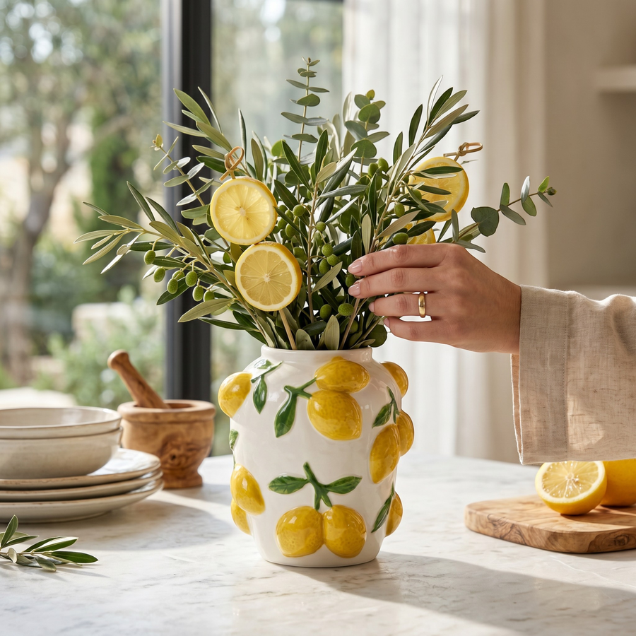 Ваза HOMECLUB Lemon, 17см, керамика, Арт. KL751, предпросмотр