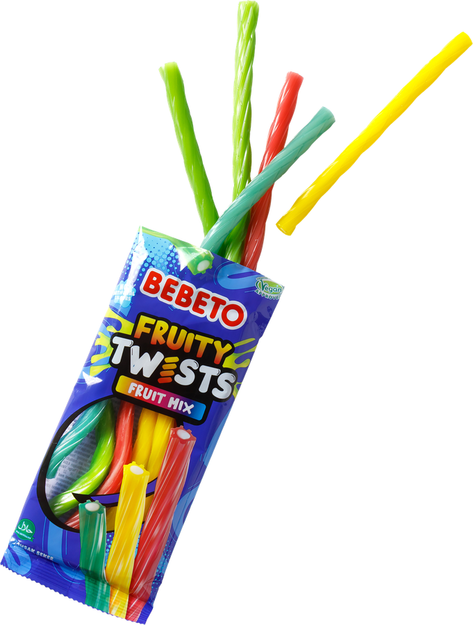 Мармелад жевательный BEBETO Filled & twist mix fruit со вкусом тутти-фрутти, 160г, предпросмотр