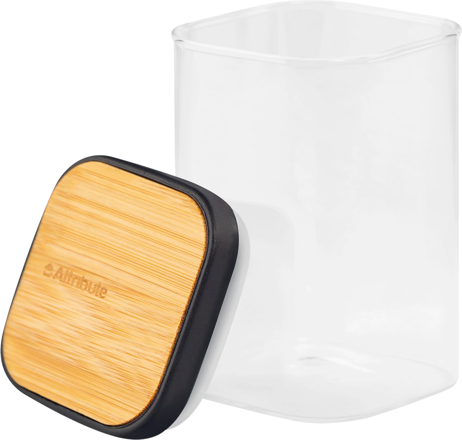 Банка для сыпучих продуктов ATTRIBUTE Bamboo, квадратная, 1л, предпросмотр
