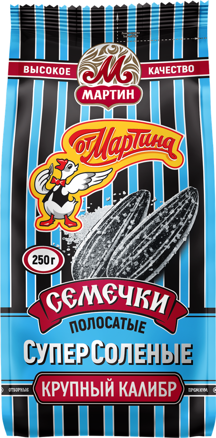 Семечки подсолнечника ОТ МАРТИНА Премиум, полосатые суперсоленые, 250г, предпросмотр