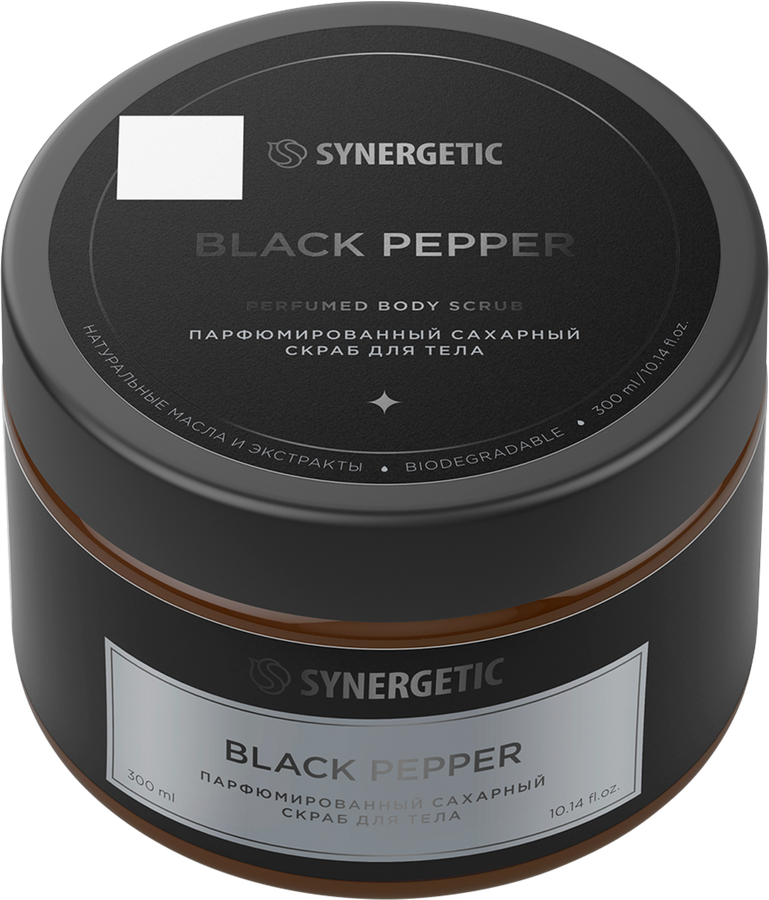 Скраб для тела SYNERGETIC Черный перец, 300мл, предпросмотр