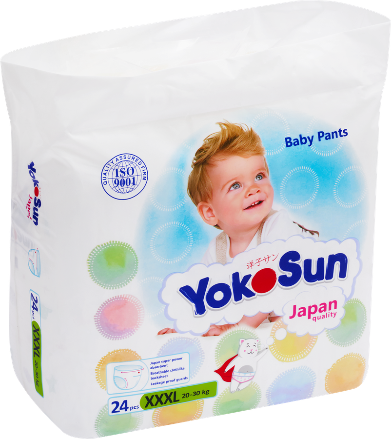 Подгузники-трусики YOKOSUN XXXL 20–30кг, 24шт, предпросмотр