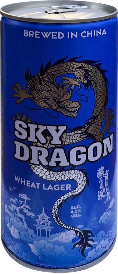 Пиво светлое SKY DRAGON Wheat lager нефильтрованное пастеризованное неосветленное 4,1%, 1л, превью