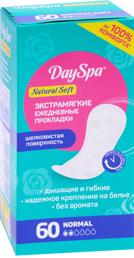 Прокладки ежедневные DAY SPA Natural Soft normal, 60шт, превью