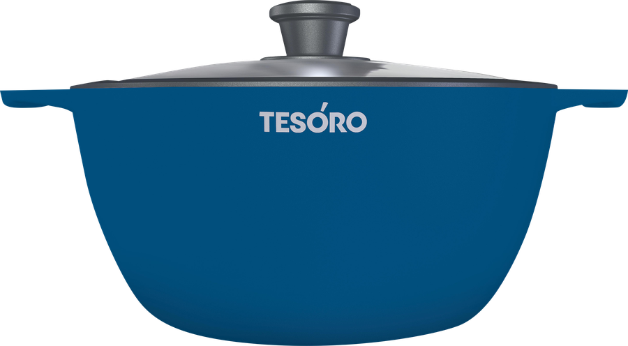 Кастрюля TESORO Delio Induction total azure, литой алюминий, 4л, Арт. TDL020140tai, предпросмотр