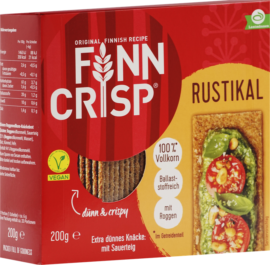 Хлебцы ржаные FINN CRISP Rustikal хрустящие с тмином, 200г, предпросмотр