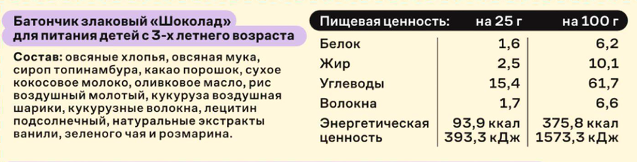 Батончик детский фруктово-злаковый R.A.W. LIFE Шоколад, с 3 лет, 25г, превью
