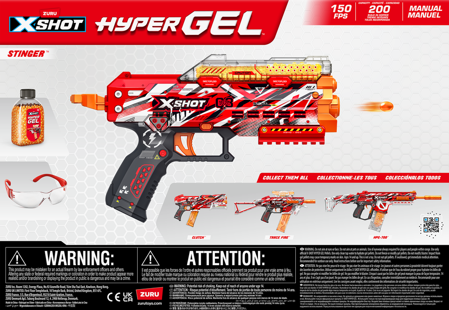 Набор игровой ZURU X-Shot Hypergel Стингер, предпросмотр