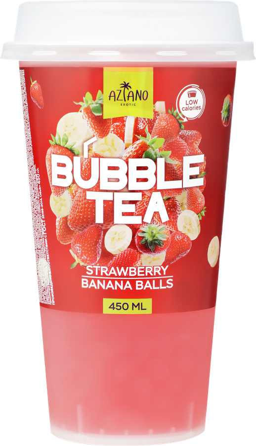Напиток AZIANO Bubble Tea Клубника, банан с джус боллами негазированный, 0.45л, превью