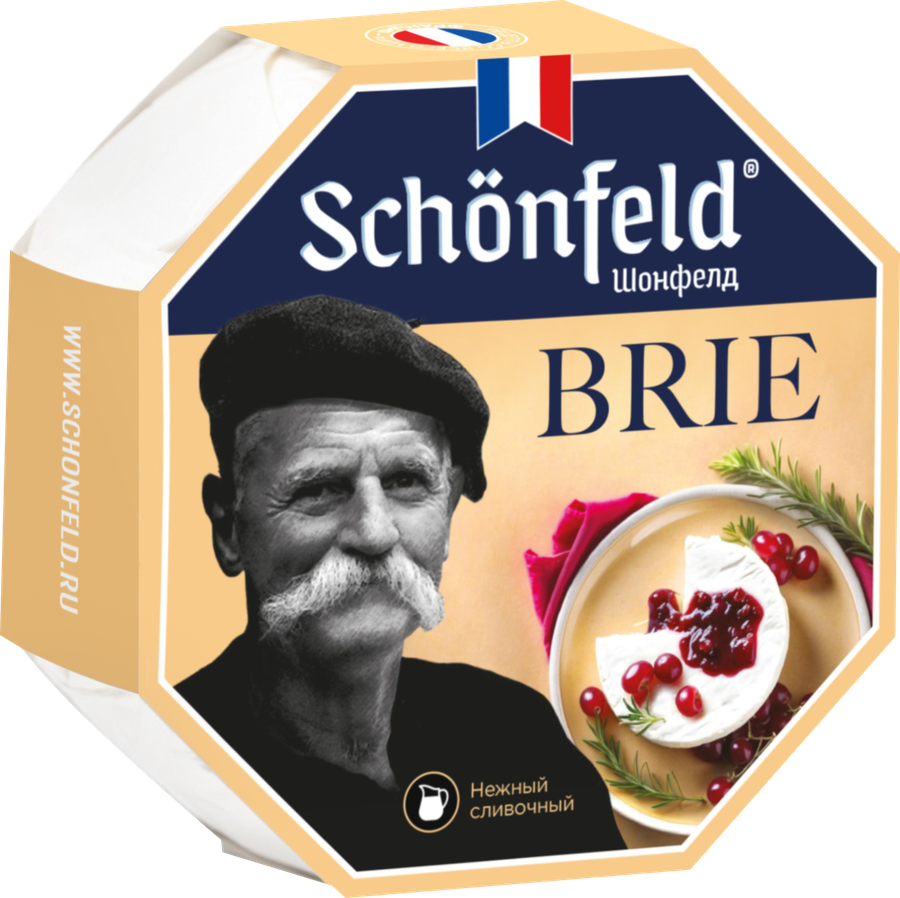 Сыр мягкий SCHONFELD Brie с белой плесенью 45%, без змж, 125г, предпросмотр