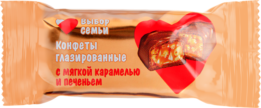 Конфеты ВЫБОР СЕМЬИ карамель с&nbsp;печеньем, весовые, предпросмотр