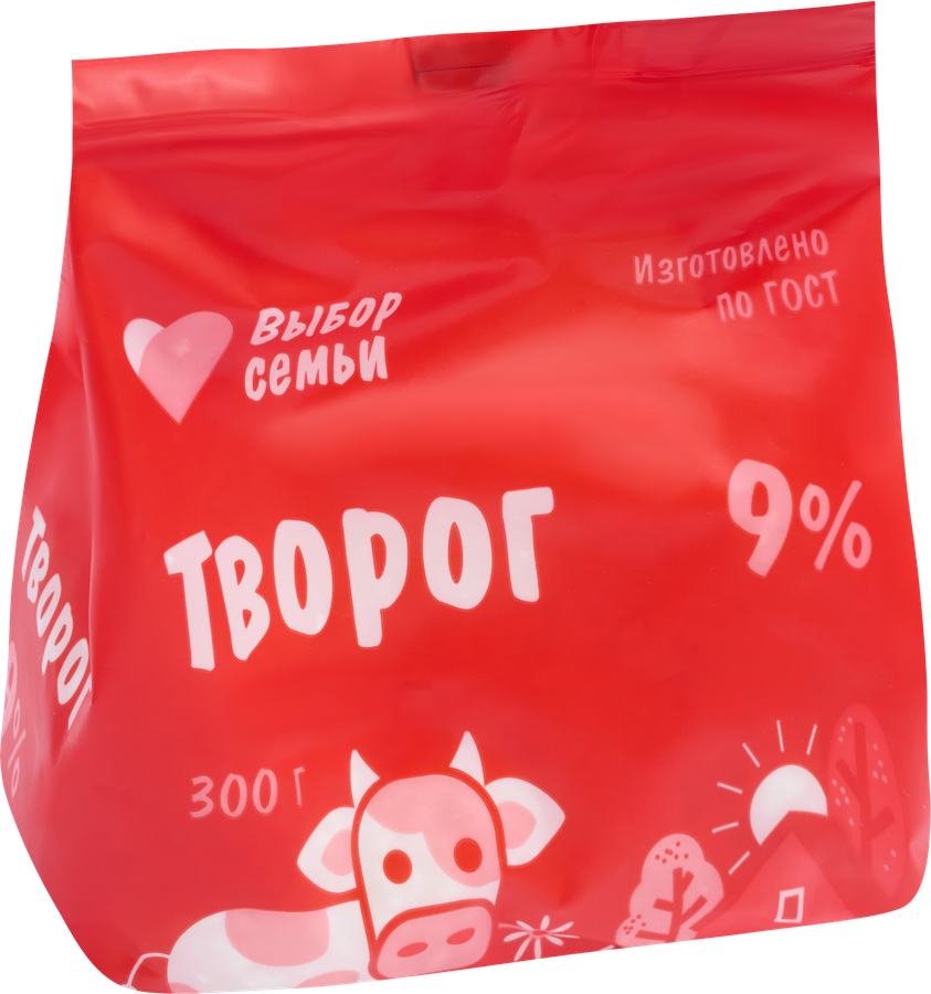 Творог ВЫБОР СЕМЬИ 9%, без змж, 300г, предпросмотр
